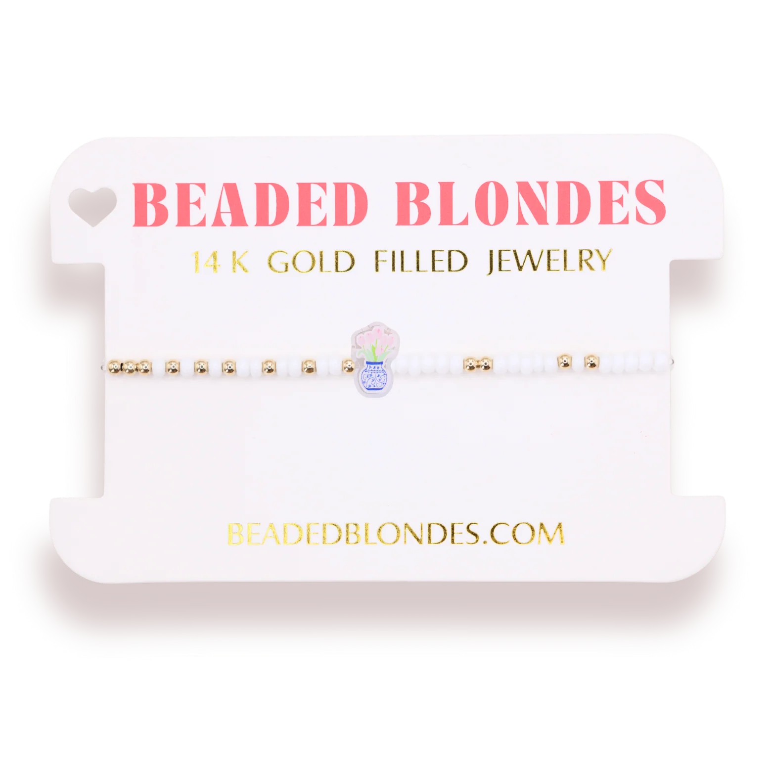 floral vase beaded bracelet on color