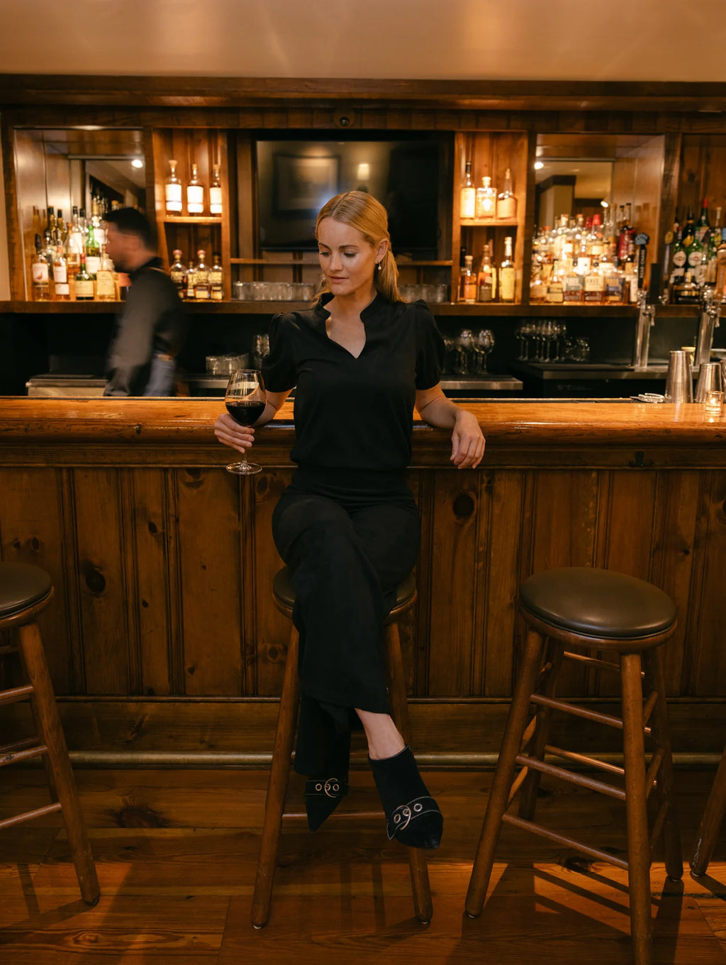 sasha pant black stretch suede