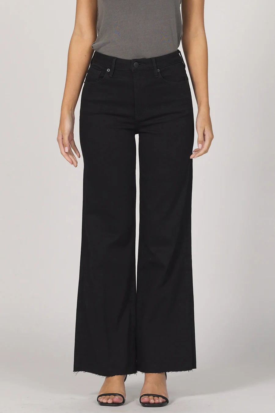 fiona high rise wide leg jeans black arrow