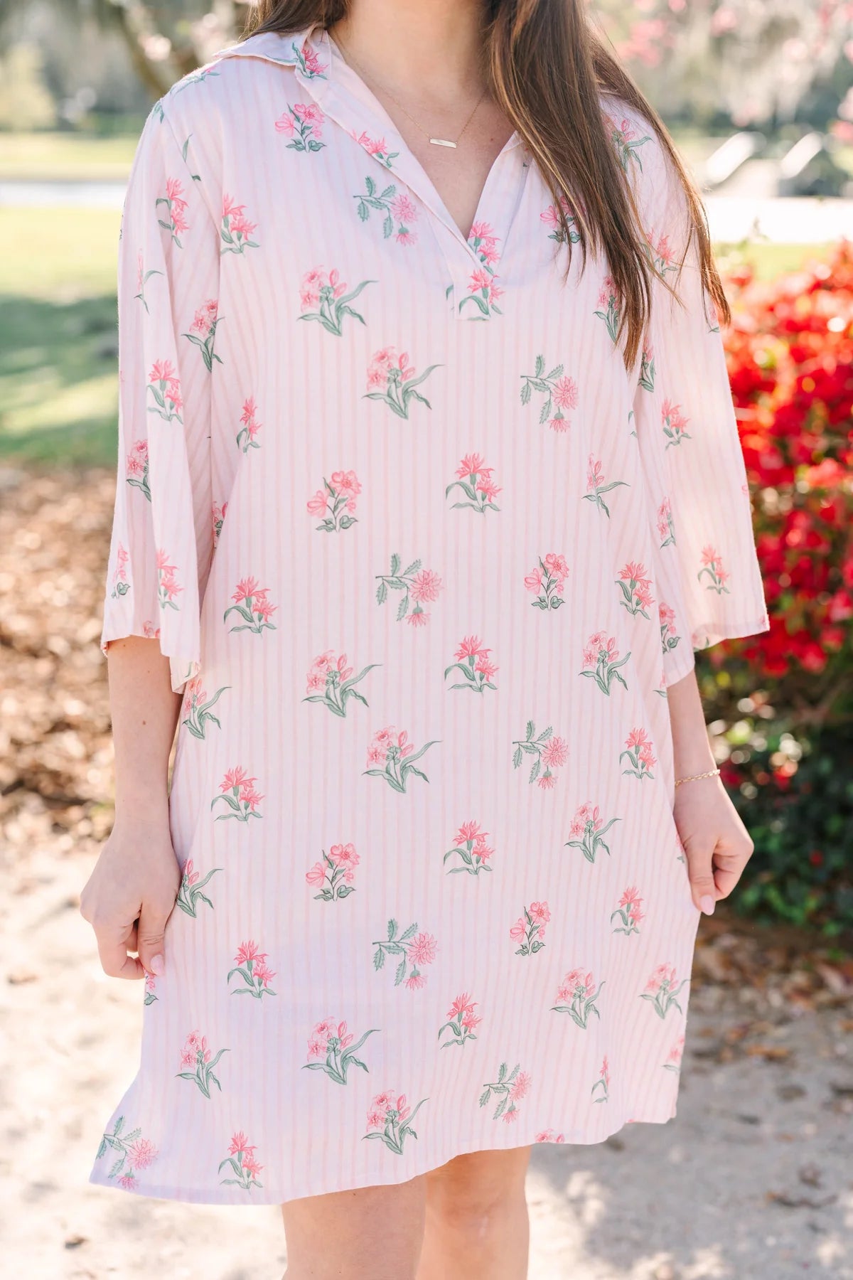 savannah dress garden stripes