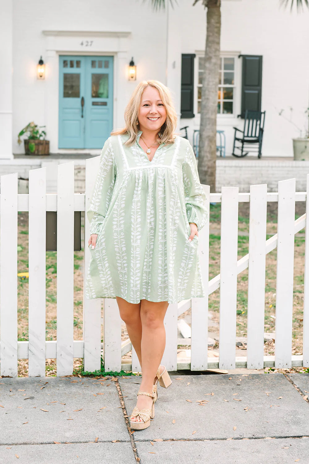 east bay mini botanical vines dress