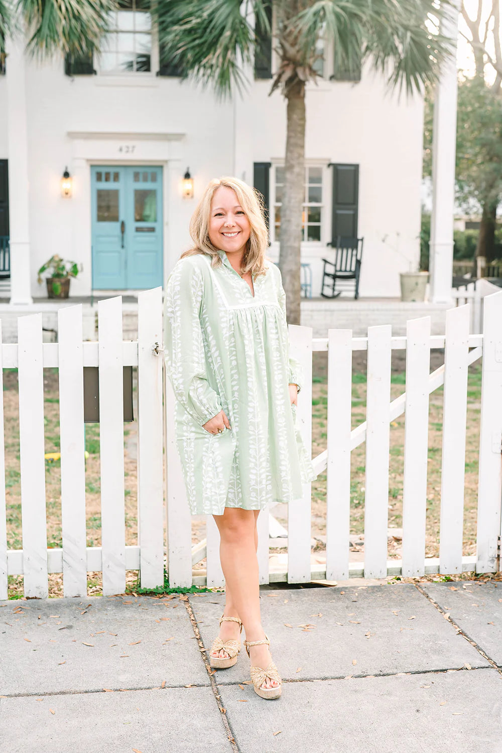 east bay mini botanical vines dress