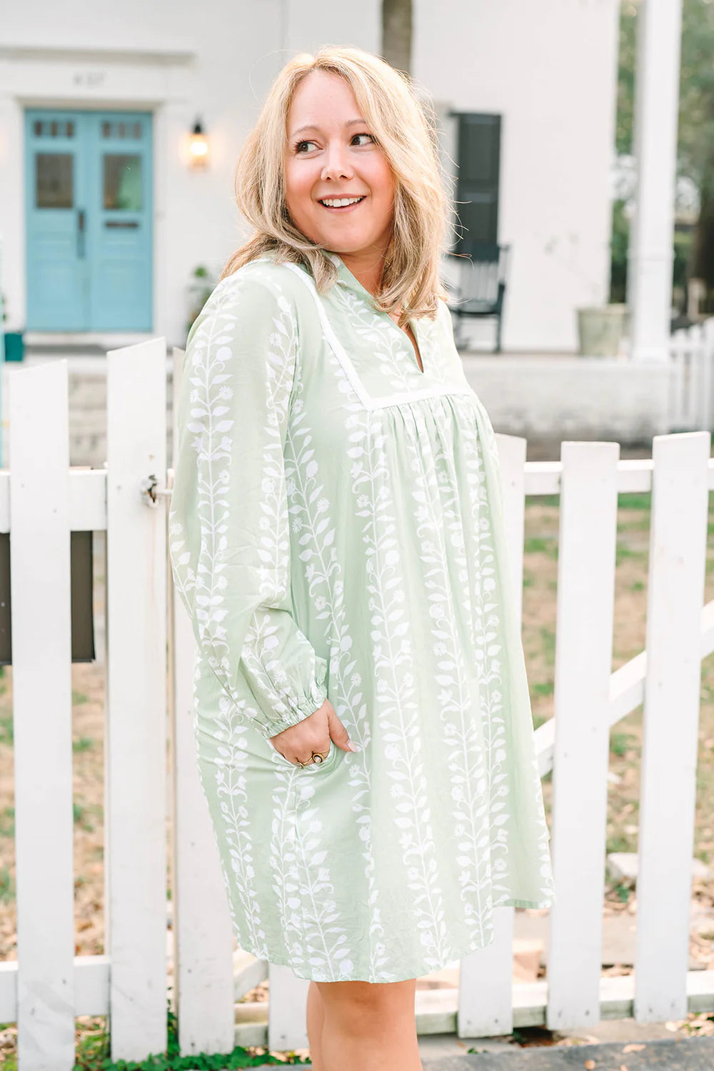 east bay mini botanical vines dress