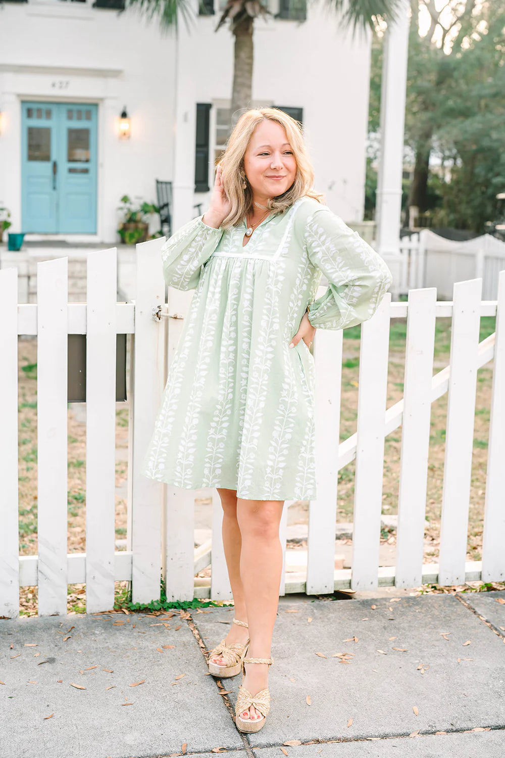 east bay mini botanical vines dress