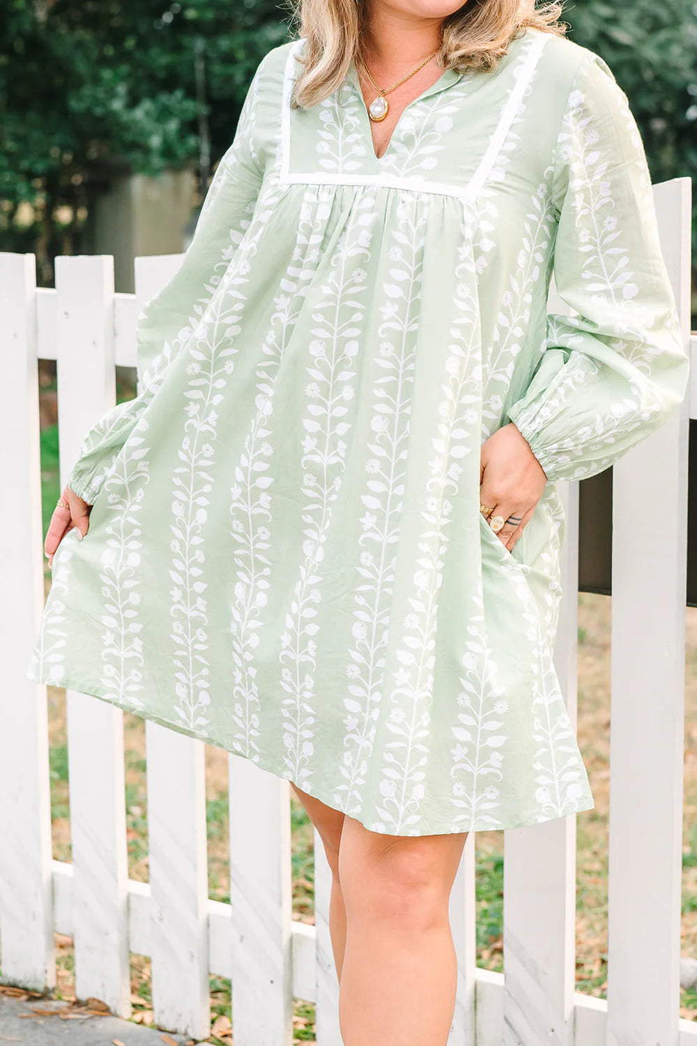 east bay mini botanical vines dress