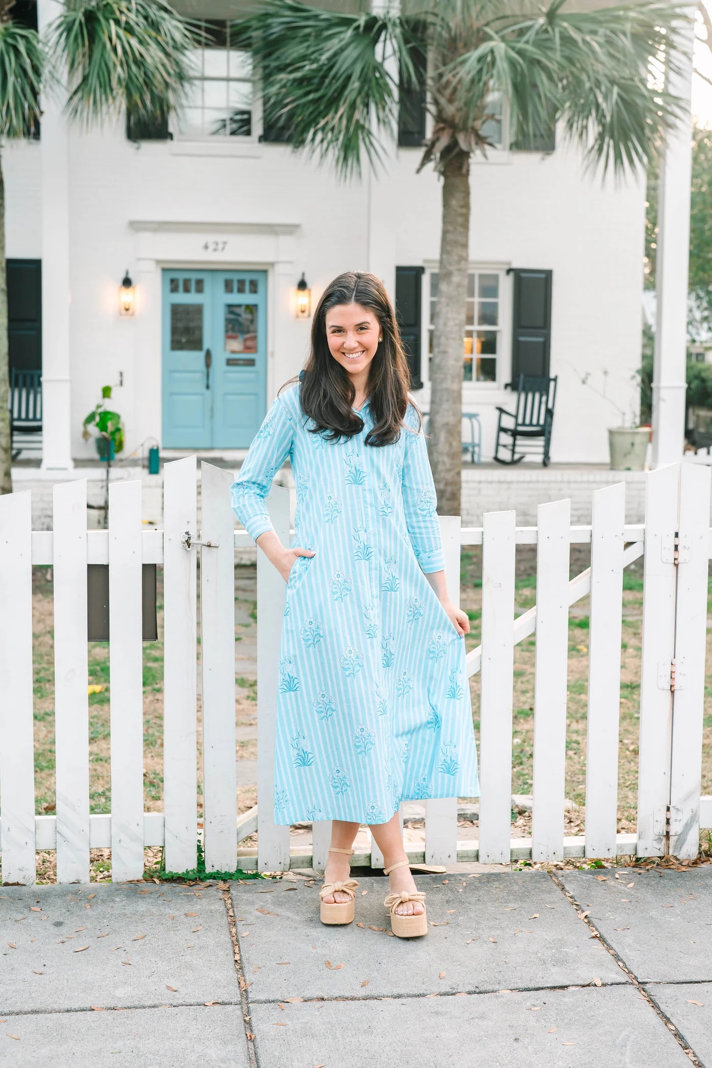 bailey bluebell stripe dress
