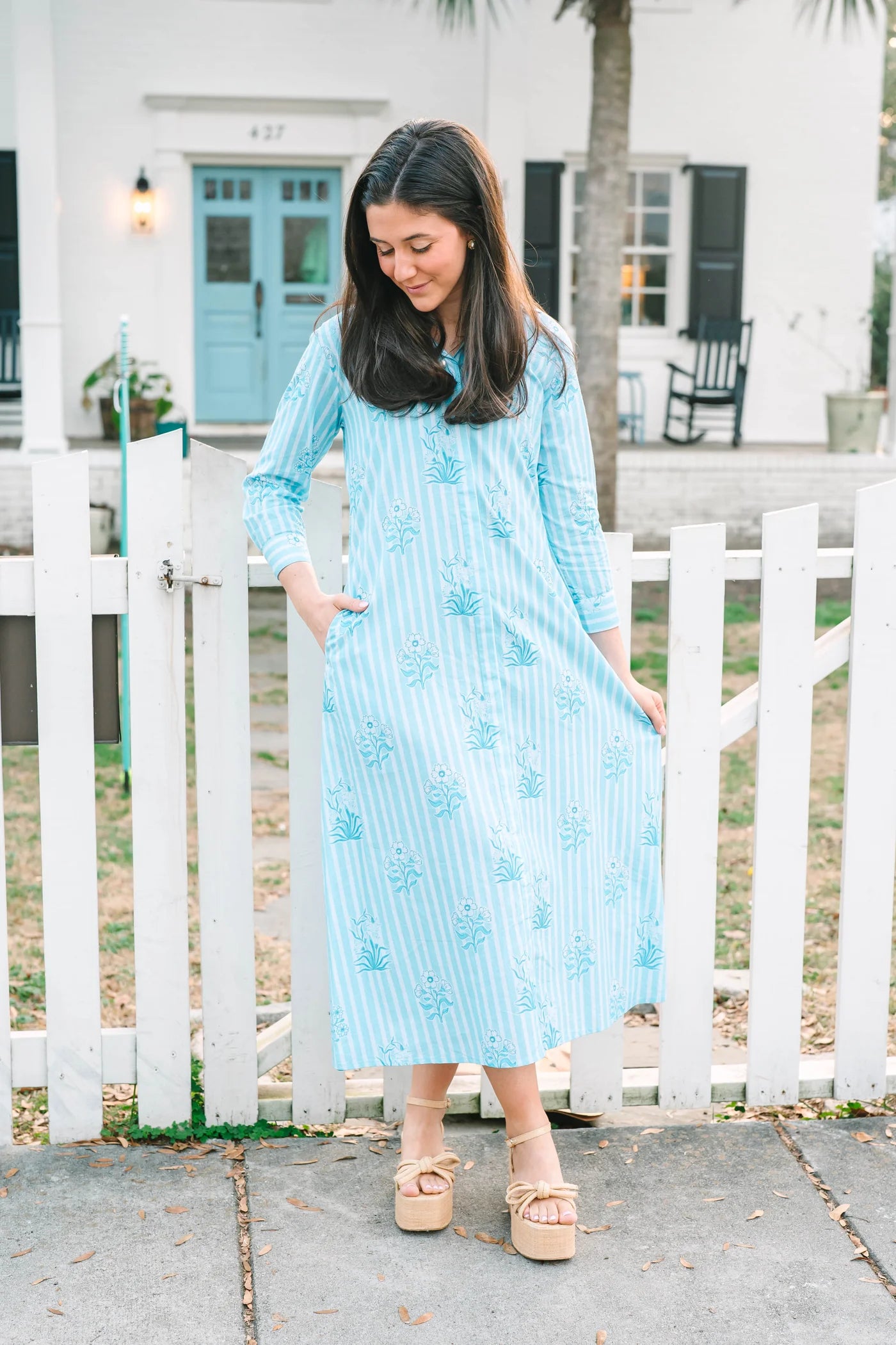 bailey bluebell stripe dress