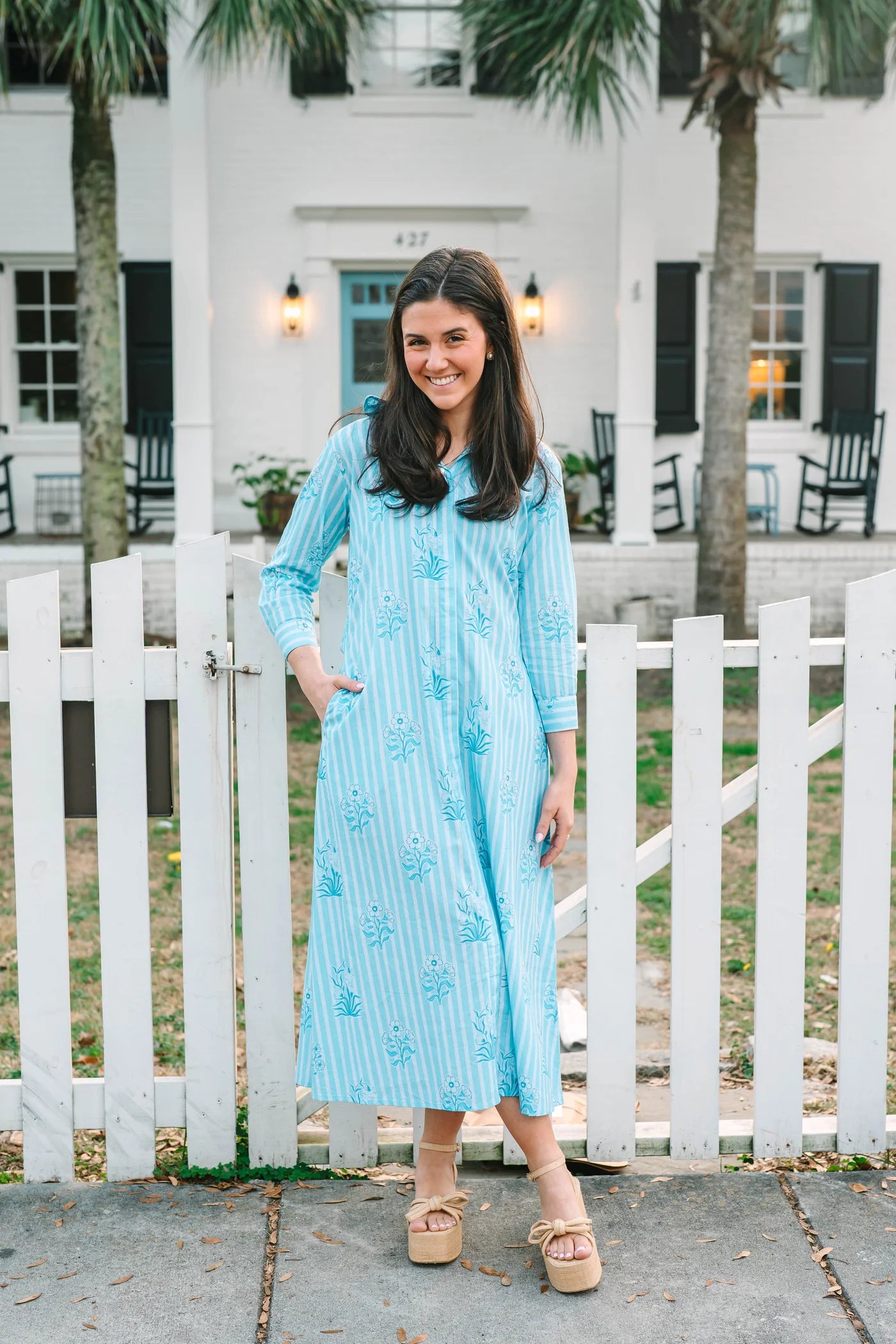 bailey bluebell stripe dress