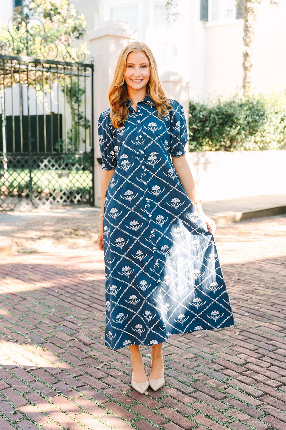 paloma dress navy peony