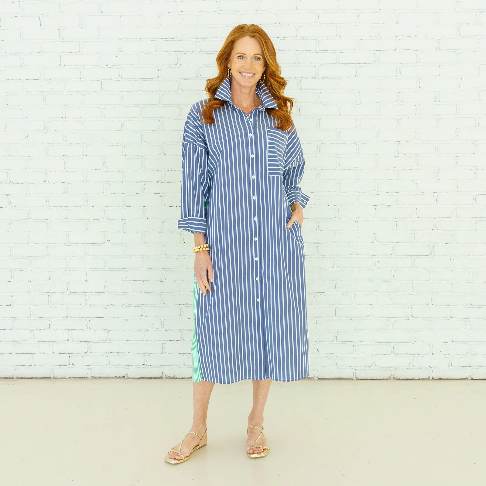 libby stripe dress navy