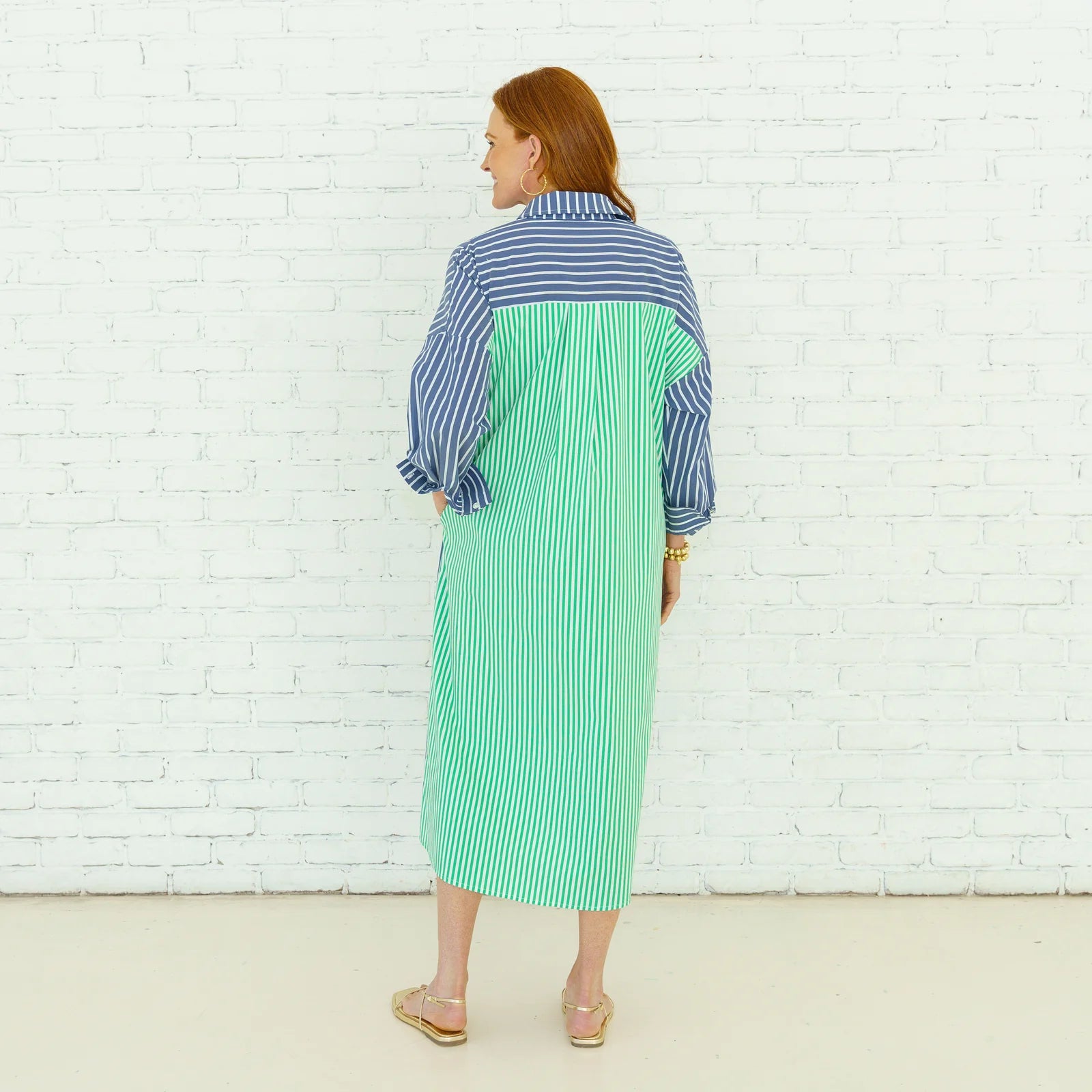 libby stripe dress navy