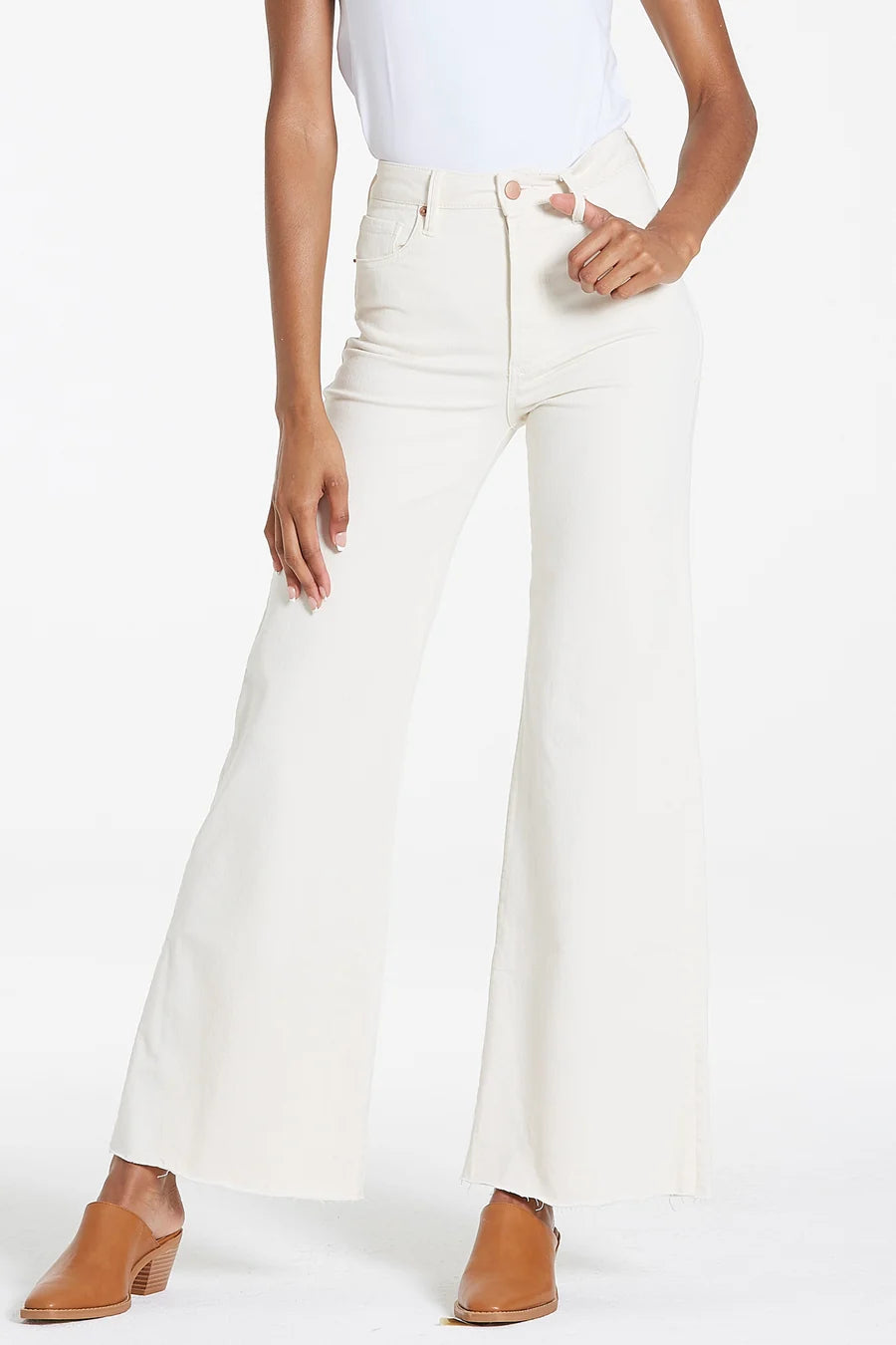 fiona high rise wide leg jeans wheat
