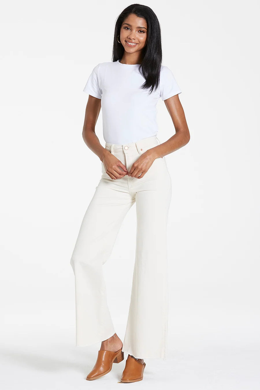 fiona high rise wide leg jeans wheat