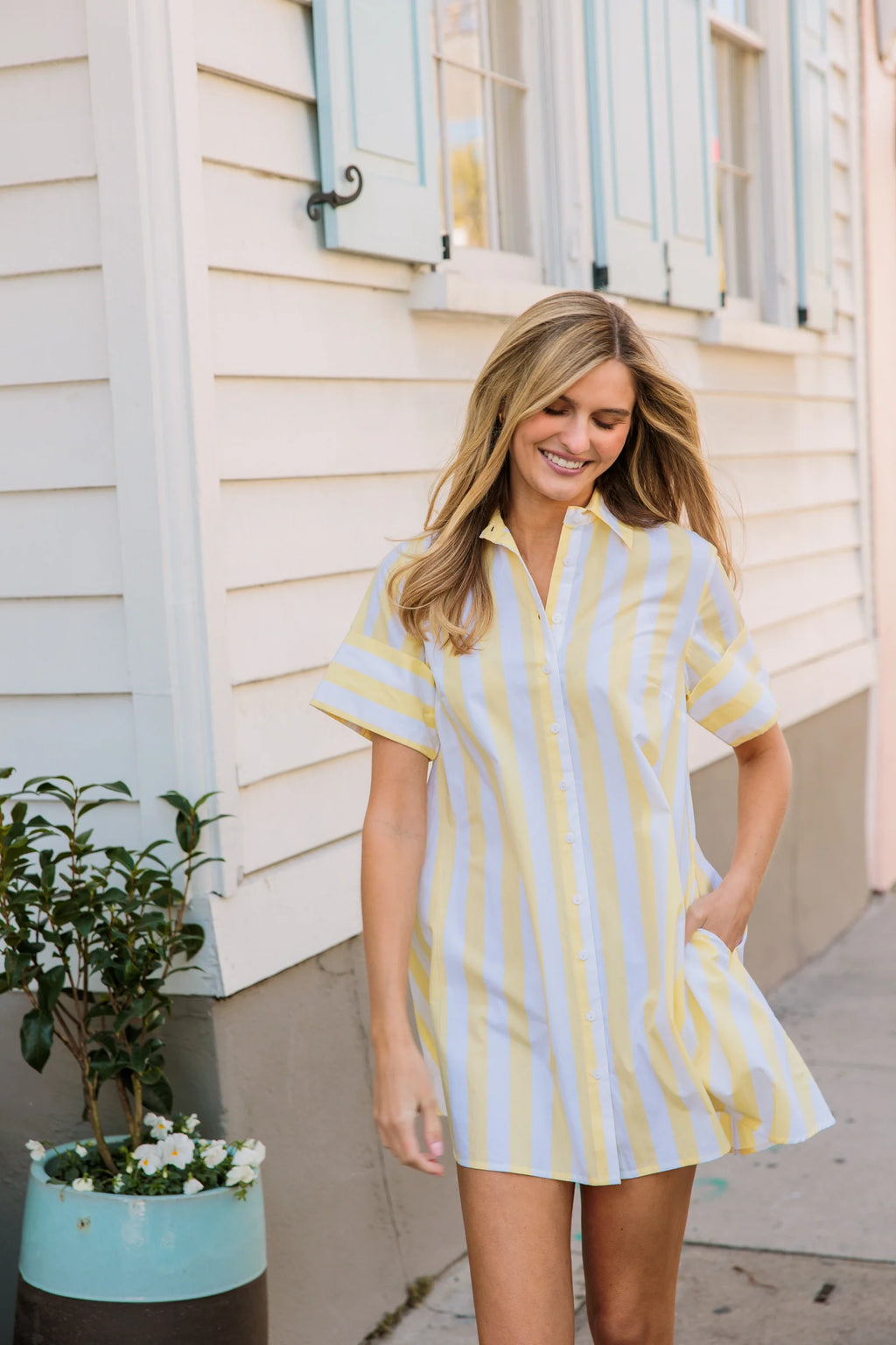 dock dress in club stripe
