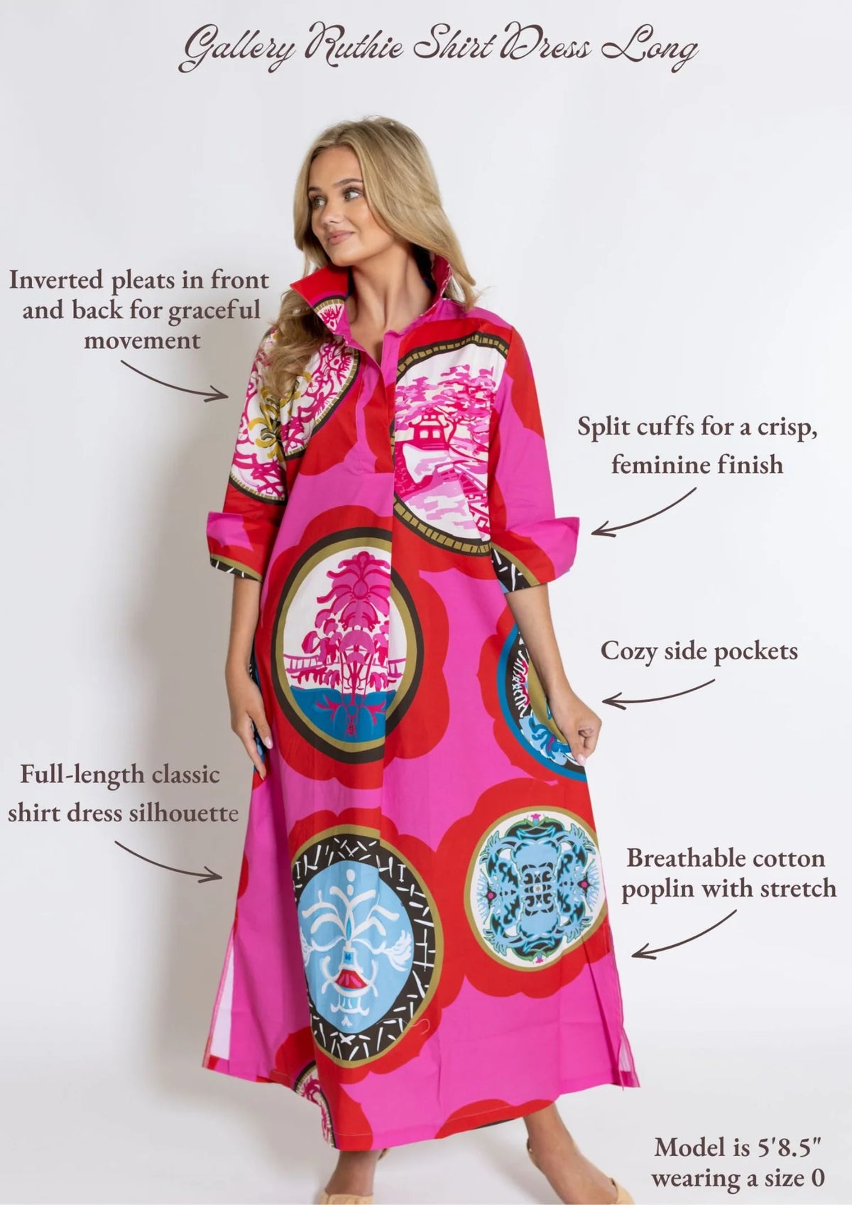 gallery ruthing shirt dress long
