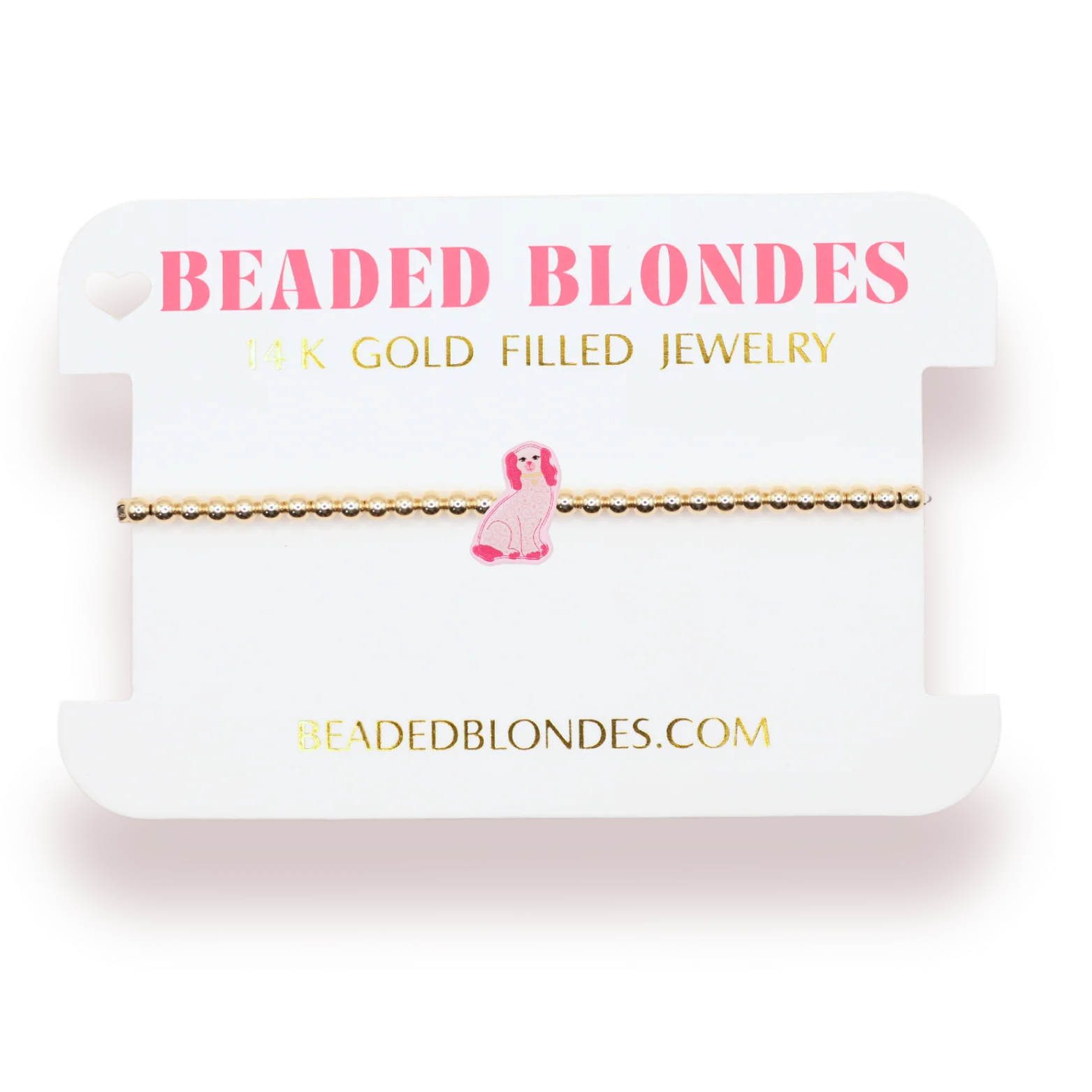 staffordshire dog beaded bracelet on gold