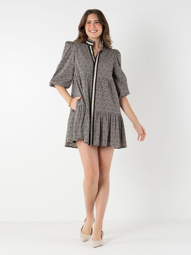 sadie dress black tonal monogram