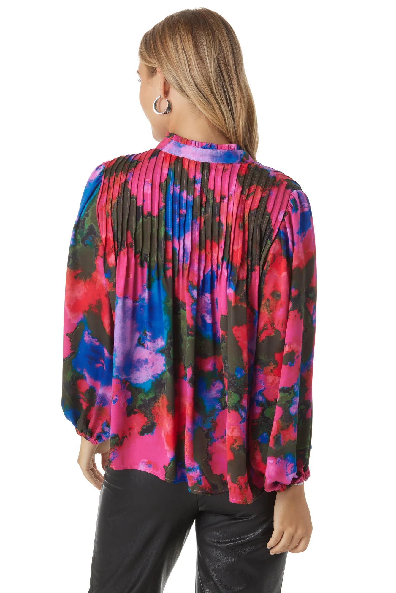 gabby blouse blurred floral