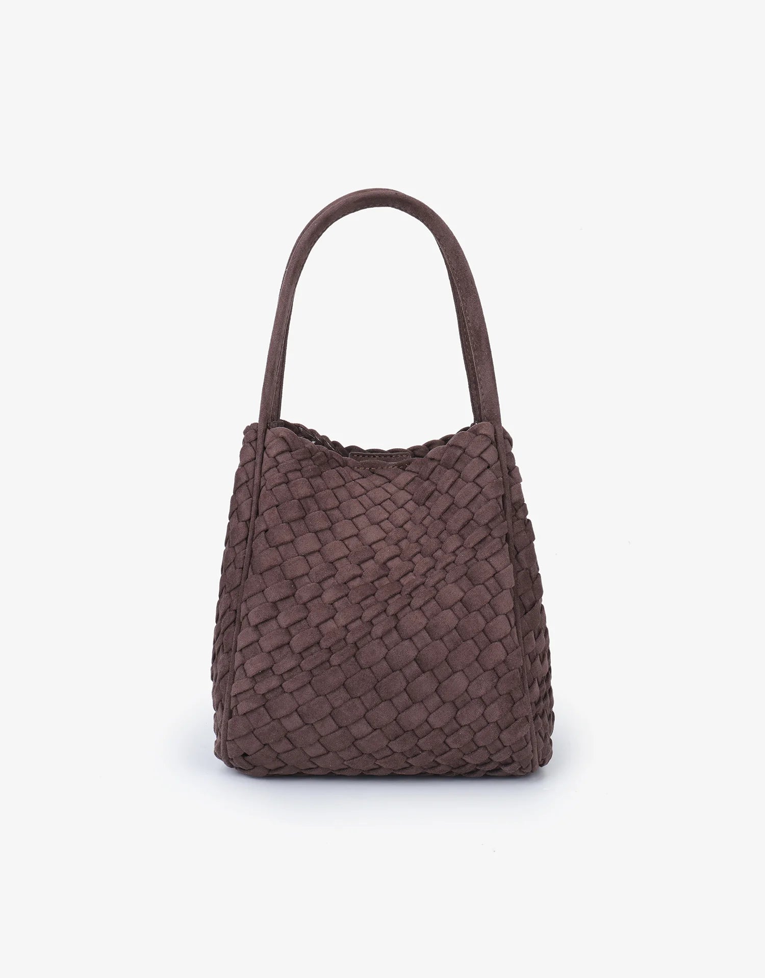 hollace mini tote woven faux suede chocolate
