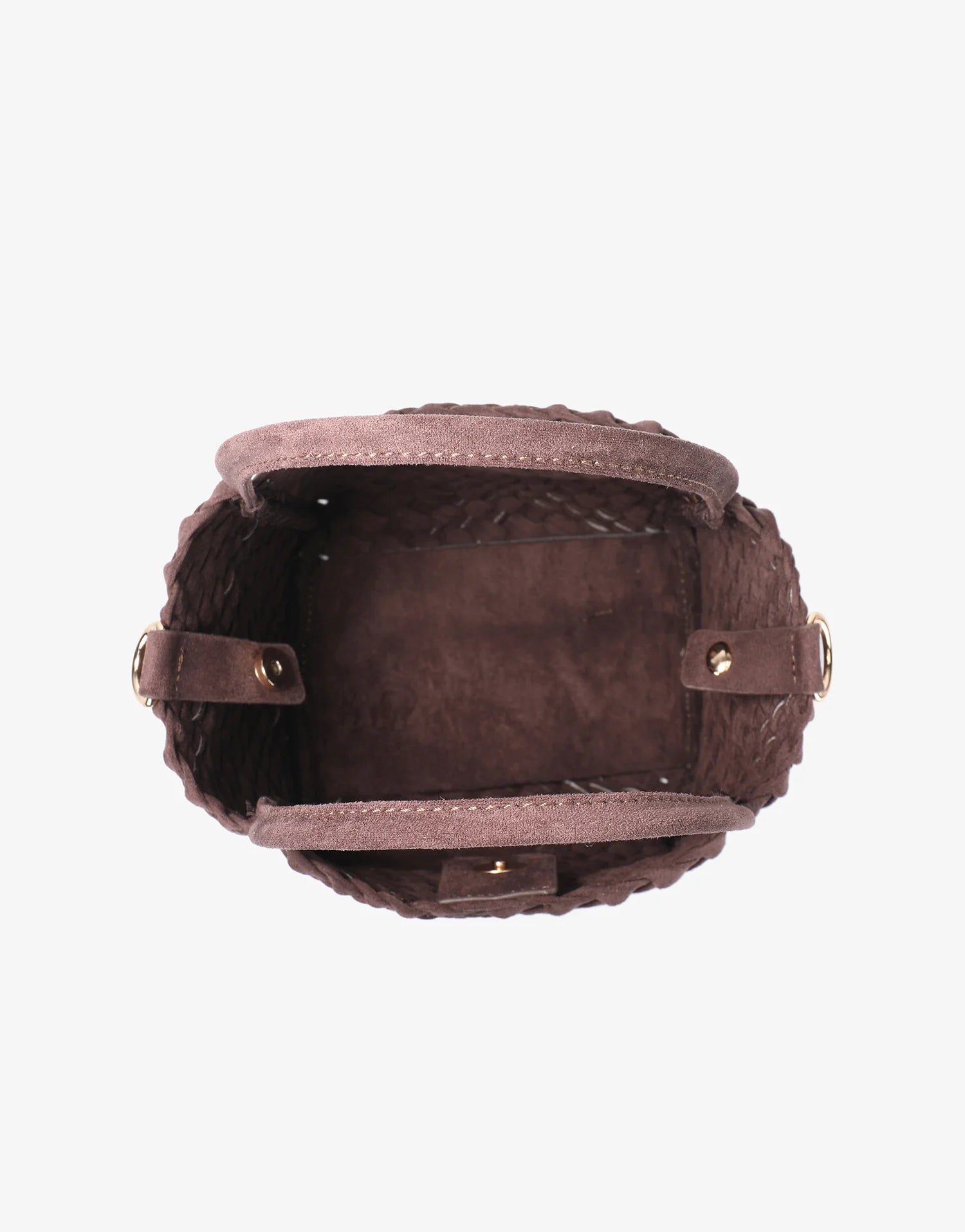 hollace mini tote woven faux suede chocolate
