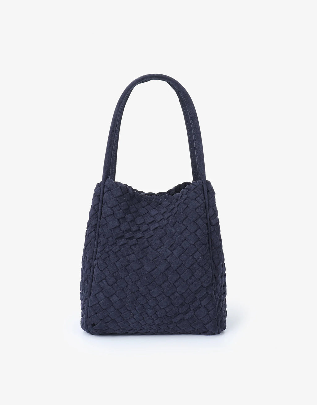 hollace mini tote woven faux suede navy