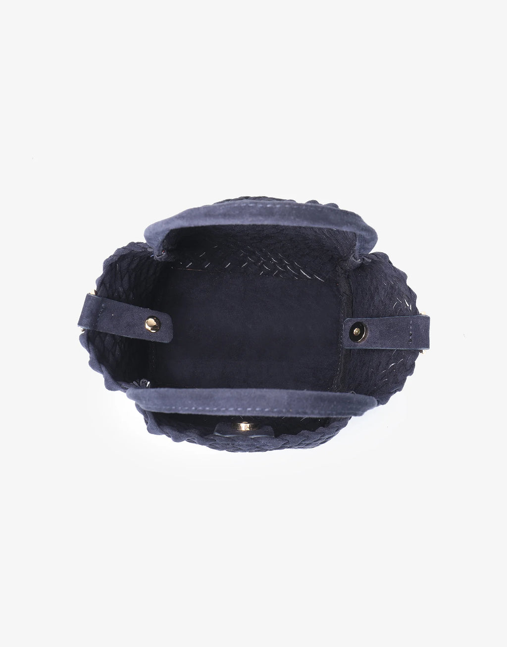 hollace mini tote woven faux suede navy
