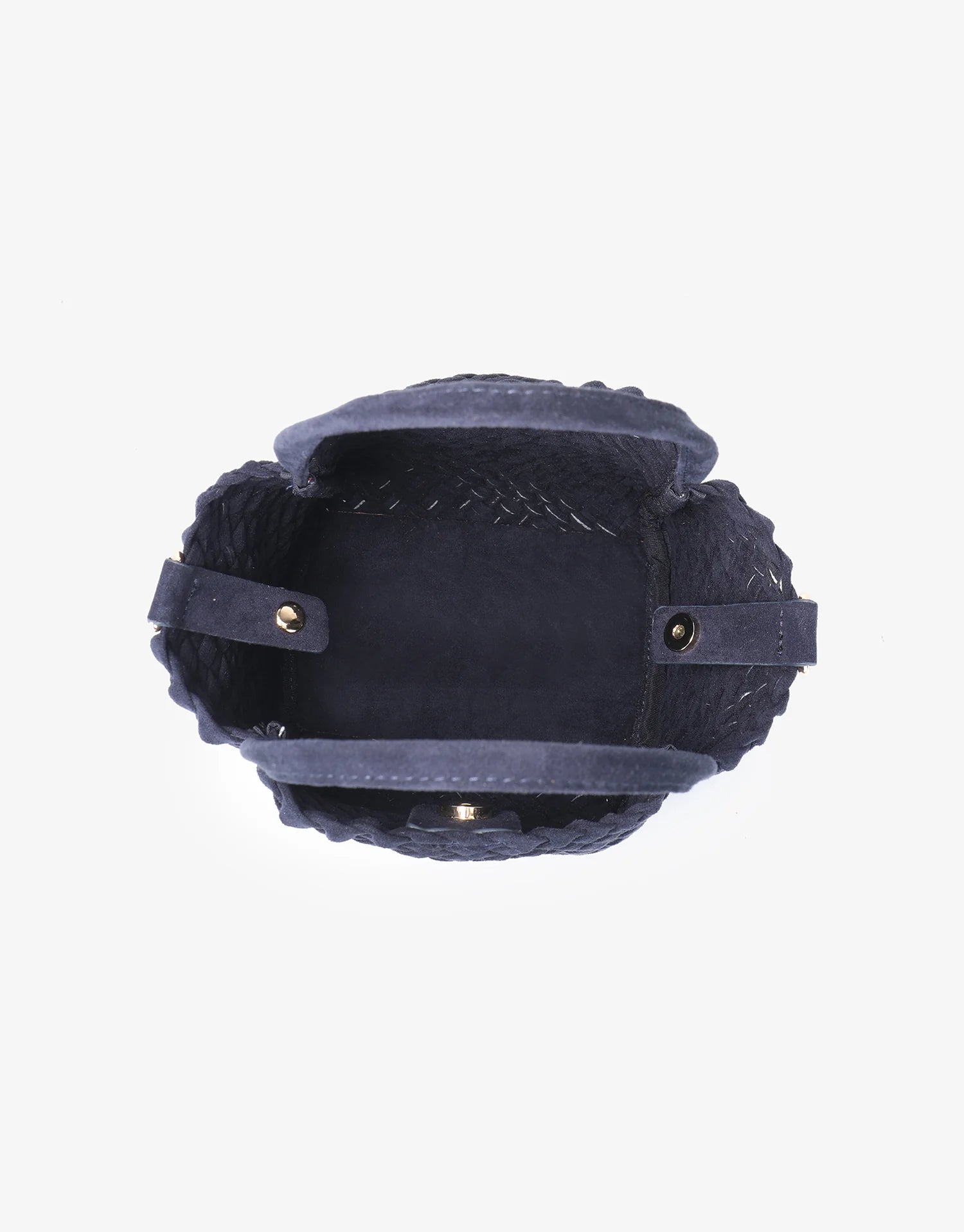 hollace mini tote woven faux suede navy