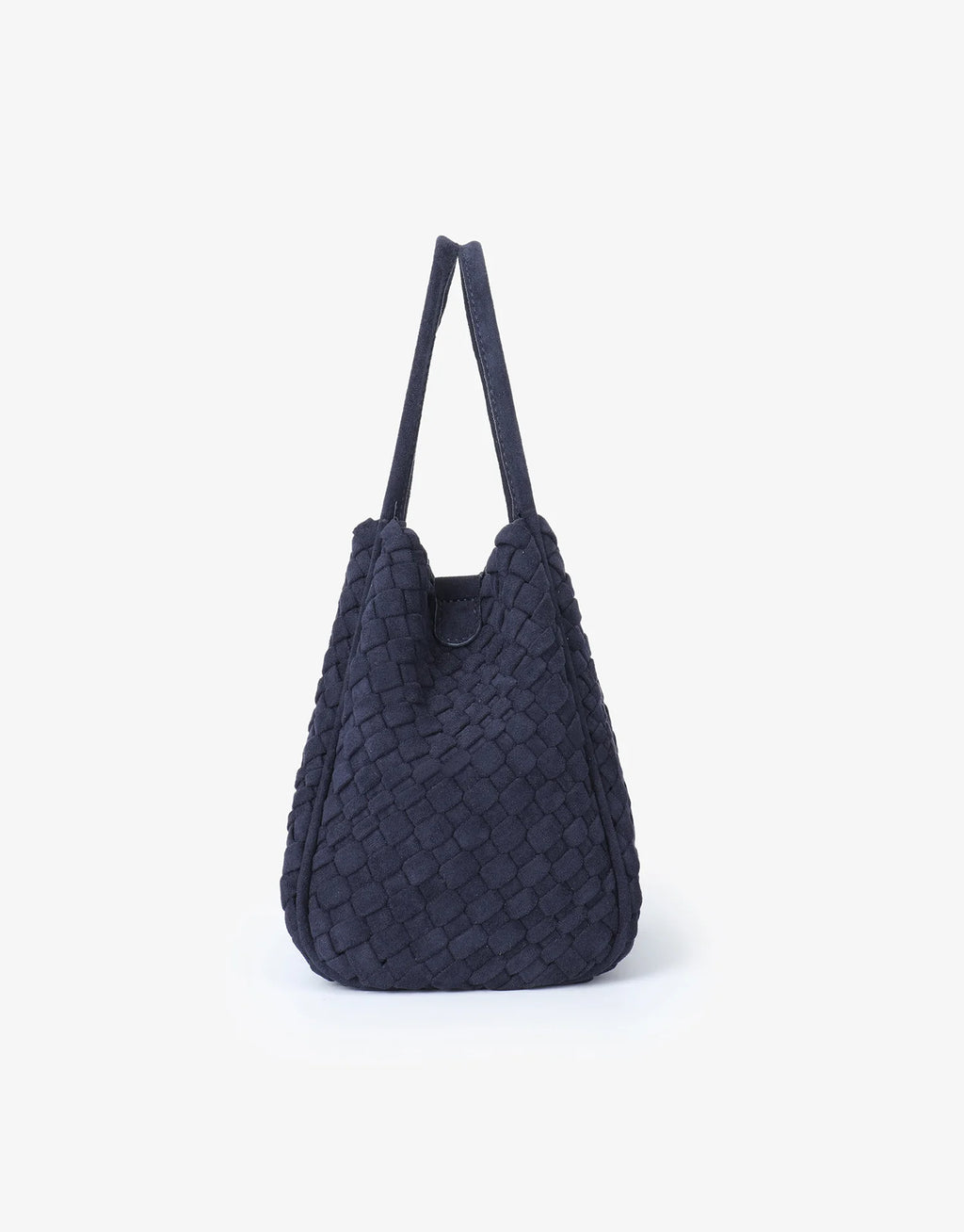 hollace mini tote woven faux suede navy