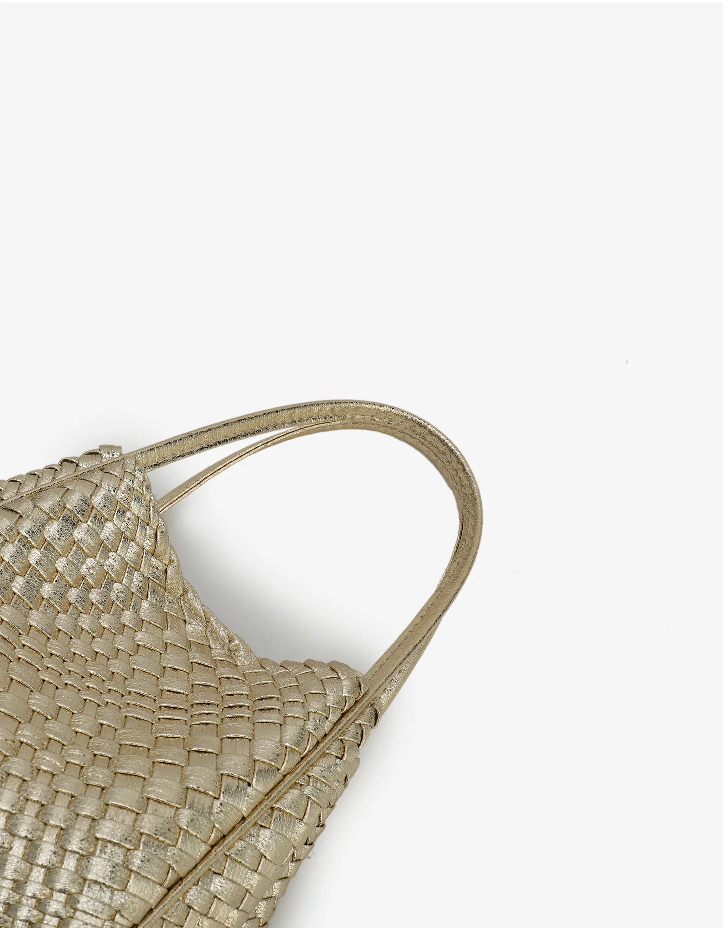 hollace mini tote woven hi shine platinum