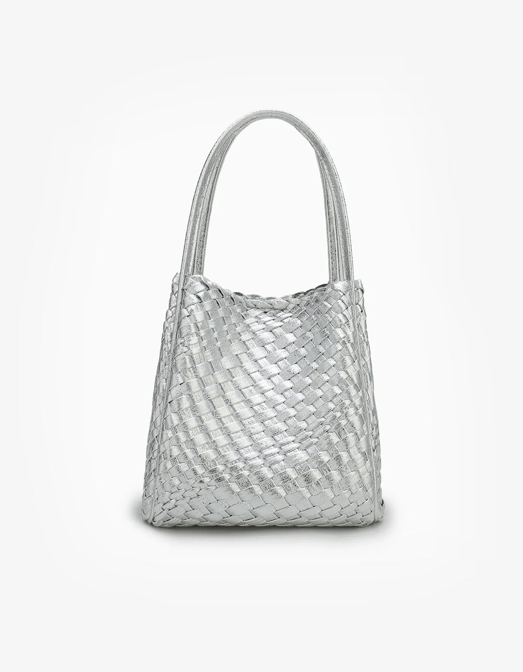 hollace mini tote woven hi shine silver