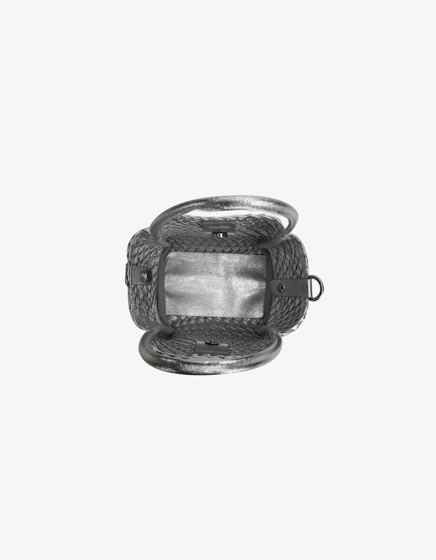 hollace mini tote woven hi shine silver