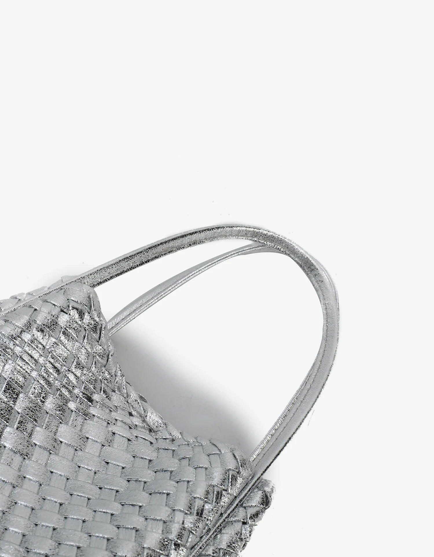 hollace mini tote woven hi shine silver