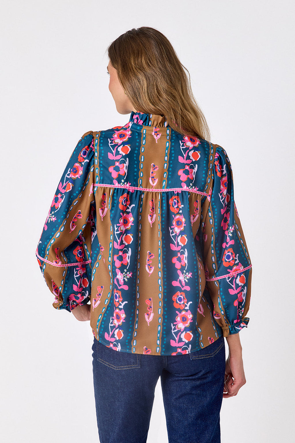 worth blouse tapestry stripe