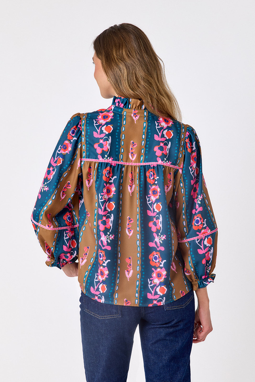 worth blouse tapestry stripe