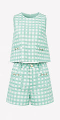 summer gingham short set