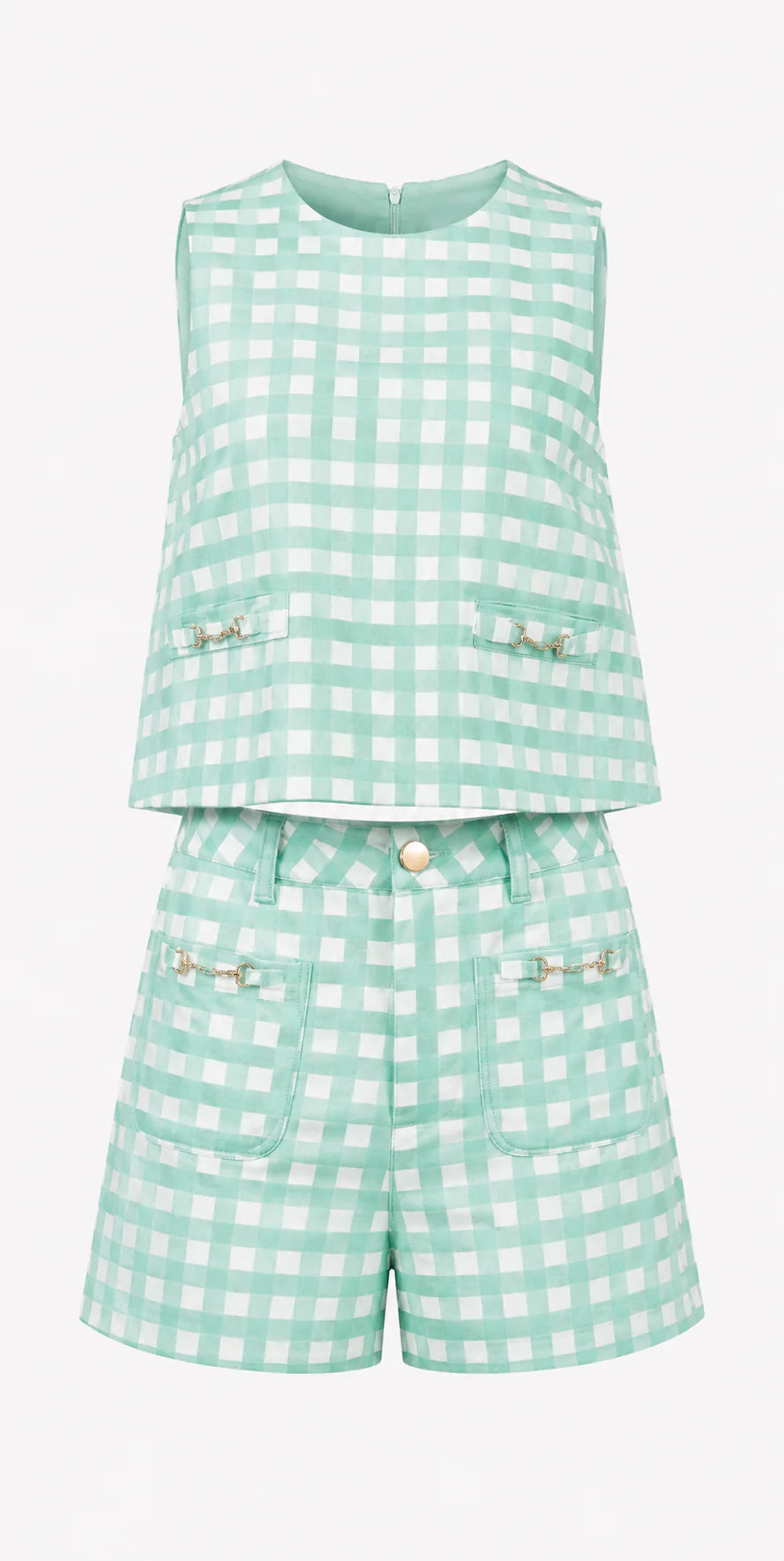 summer gingham short set