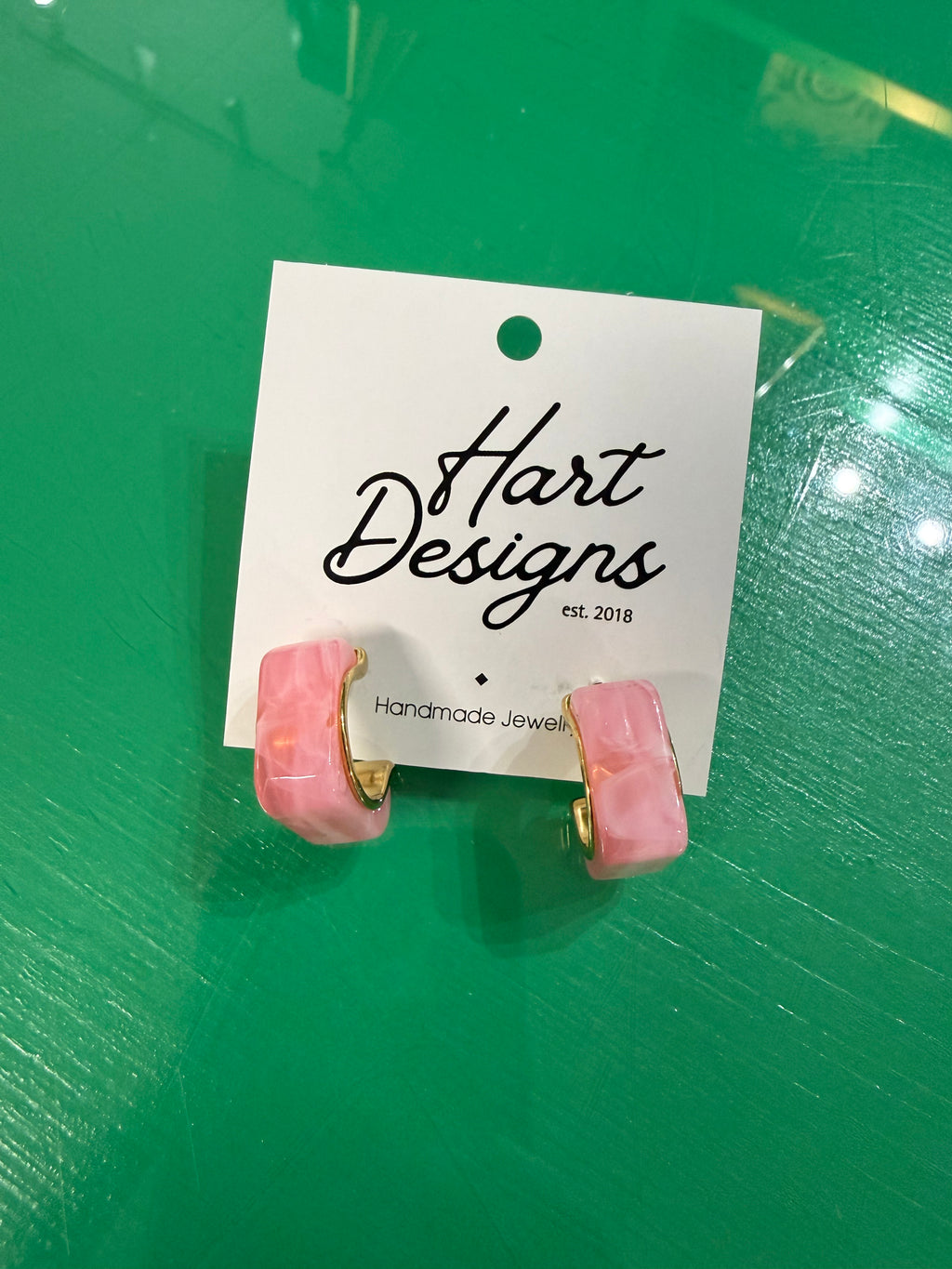 stone hoop earrings