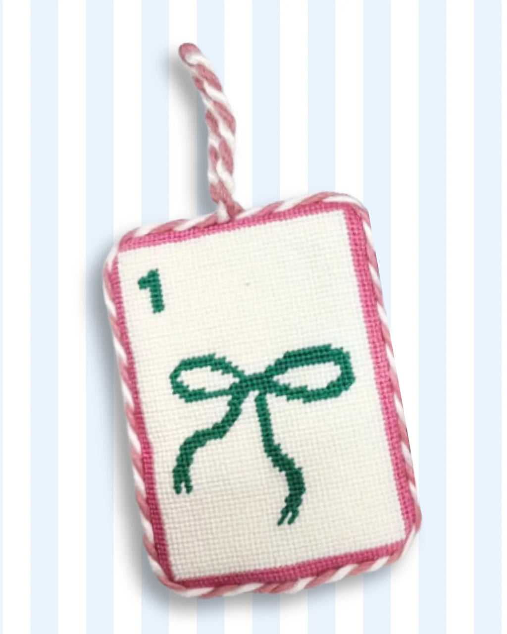 mahjong tile needlepoint ornament
