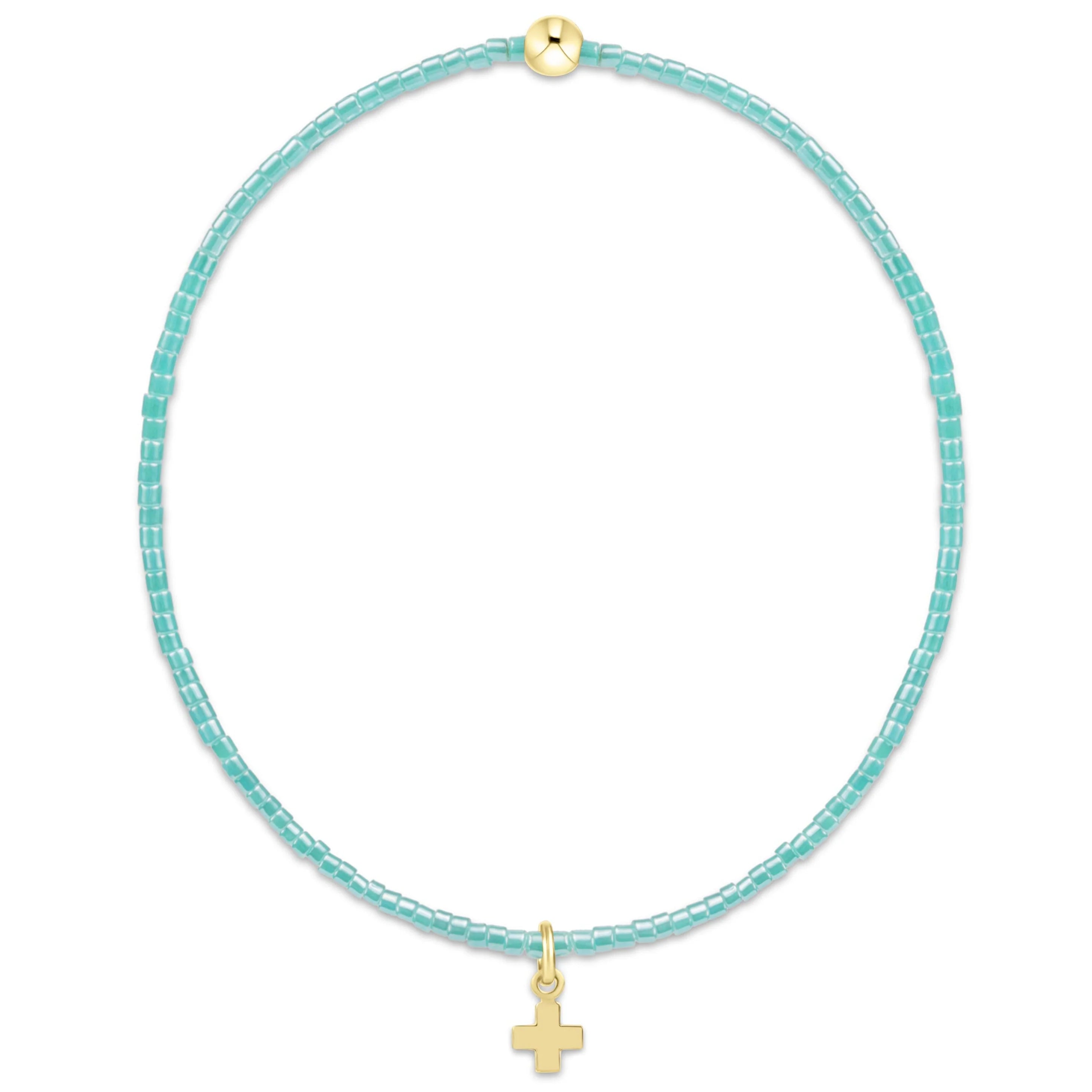 hope classic sea glass bracelet signature cross small gold charm