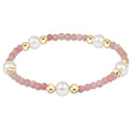 extends purpose pearl 6mm gemstone bracelet - pink opal