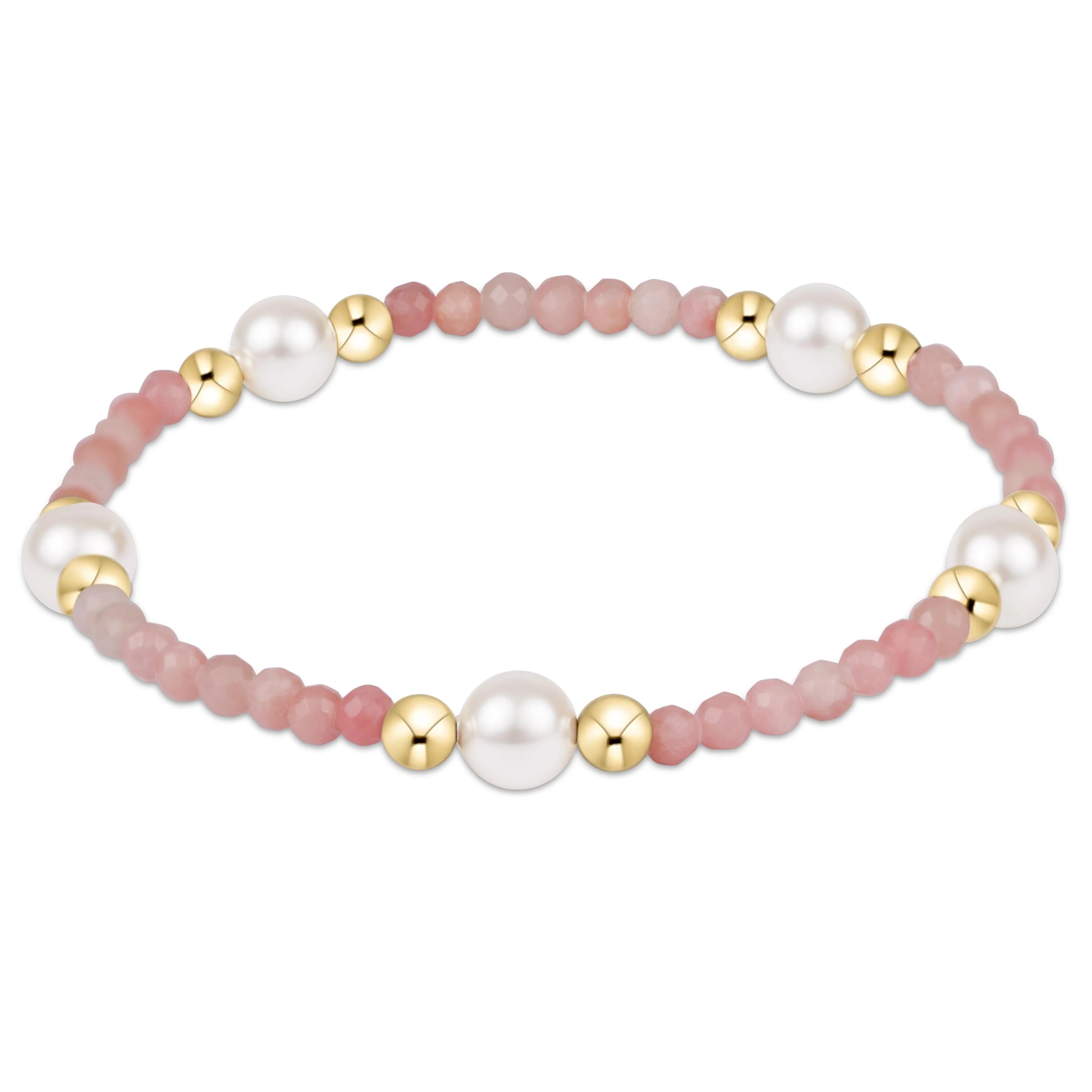 purpose pearl 6mm gemstone bracelet - pink opal