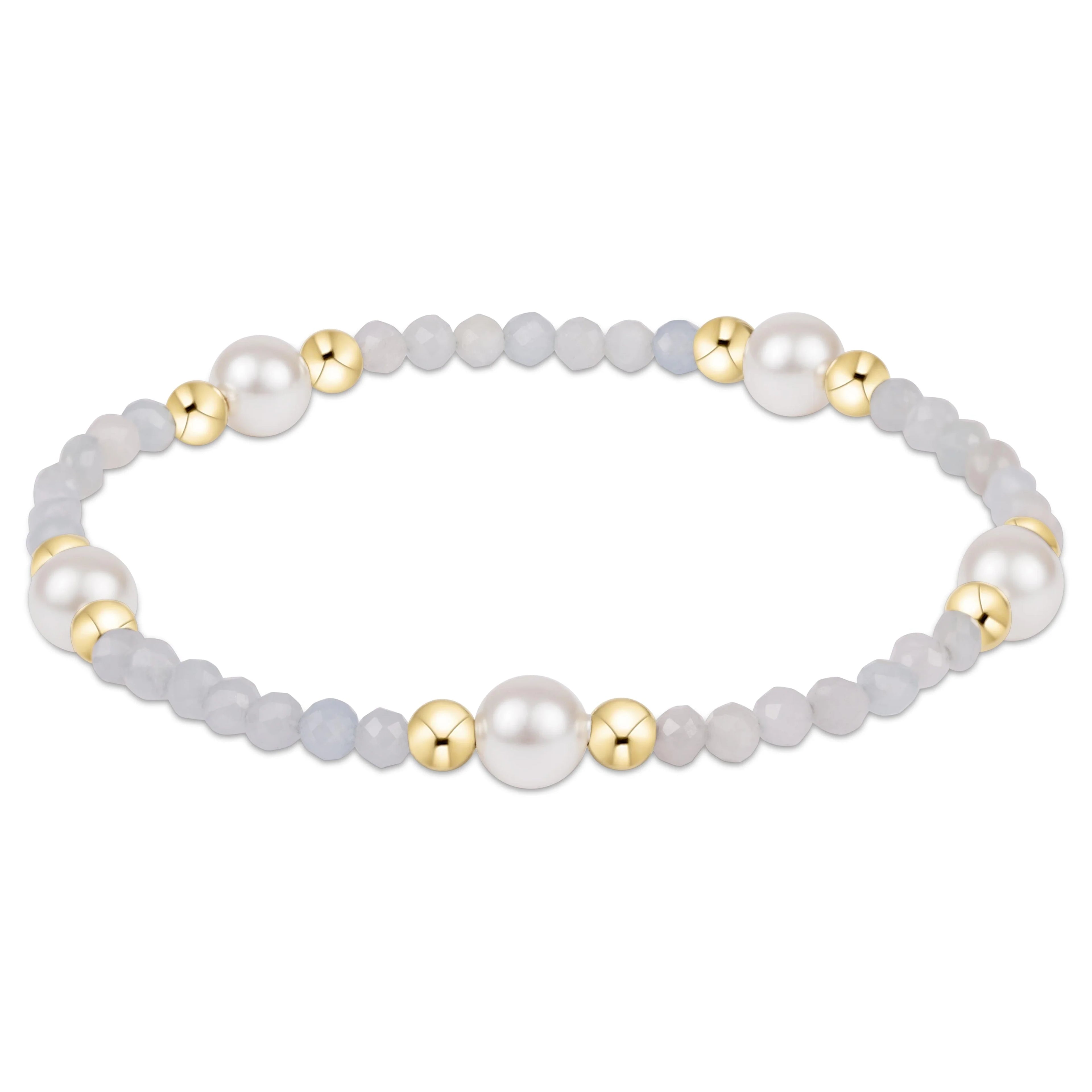 purpose pearl 6mm gemstone bracelet - aquamarine