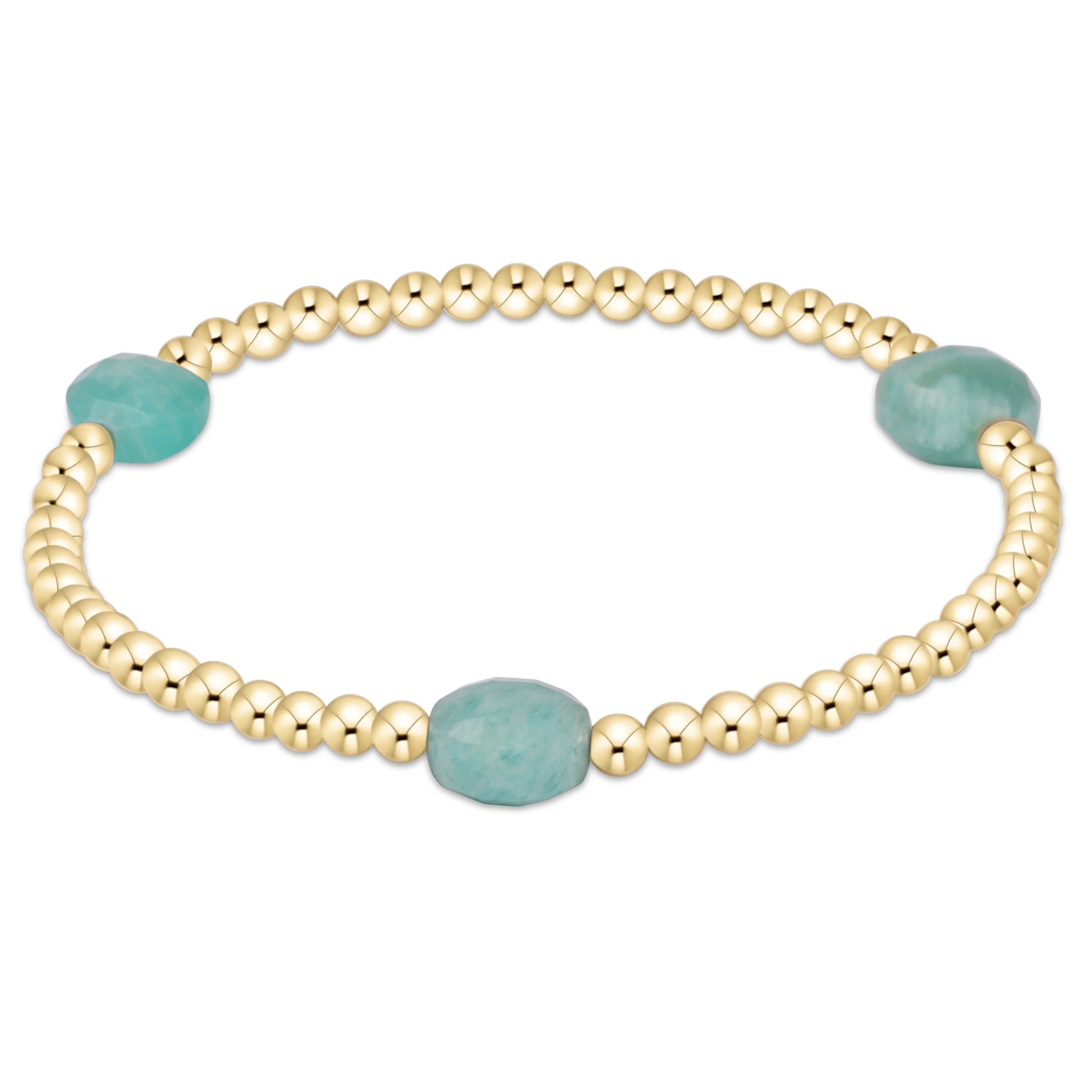admire gemstone 3mm gold bracelet amazonite