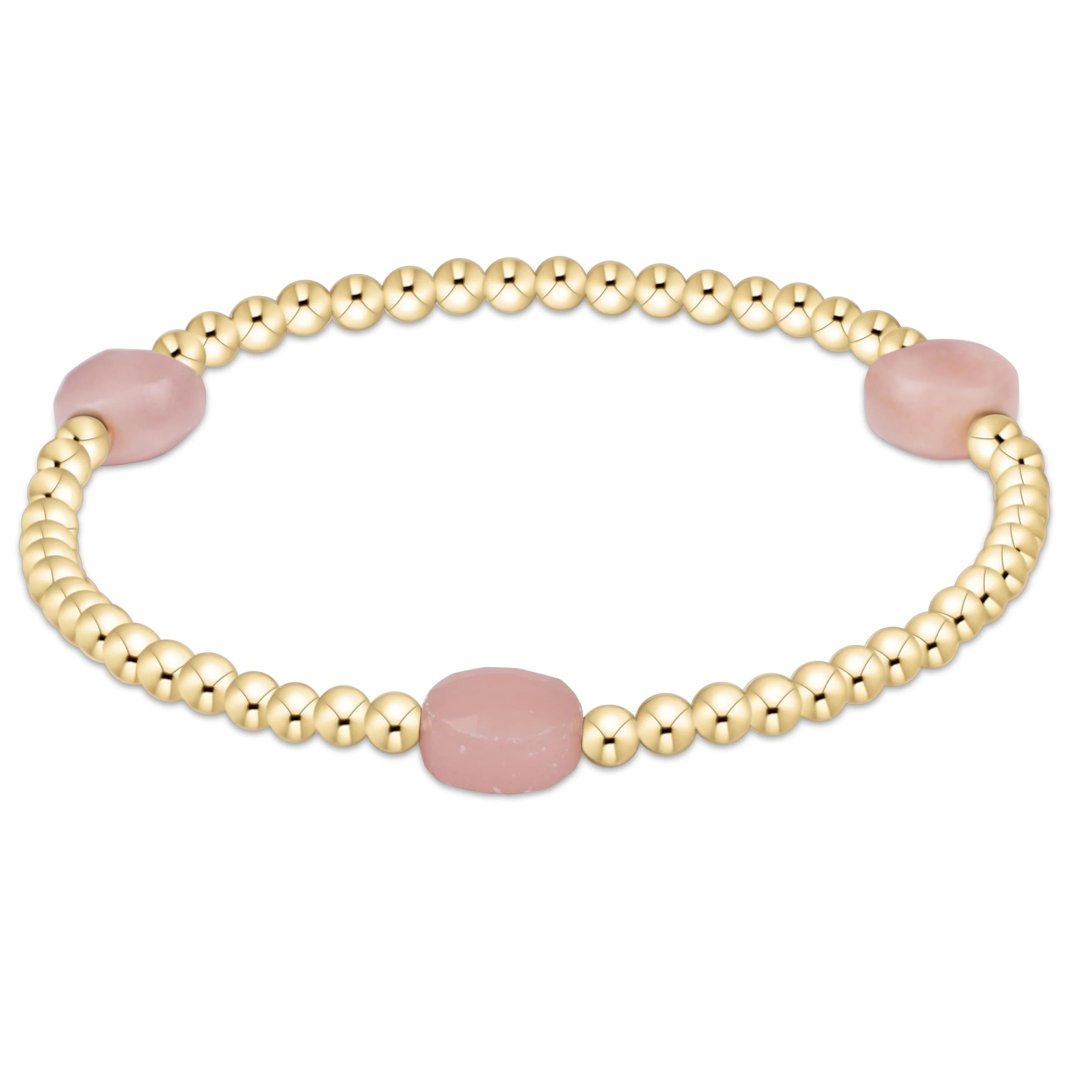 admire gemstone 3mm gold bracelet pink opal