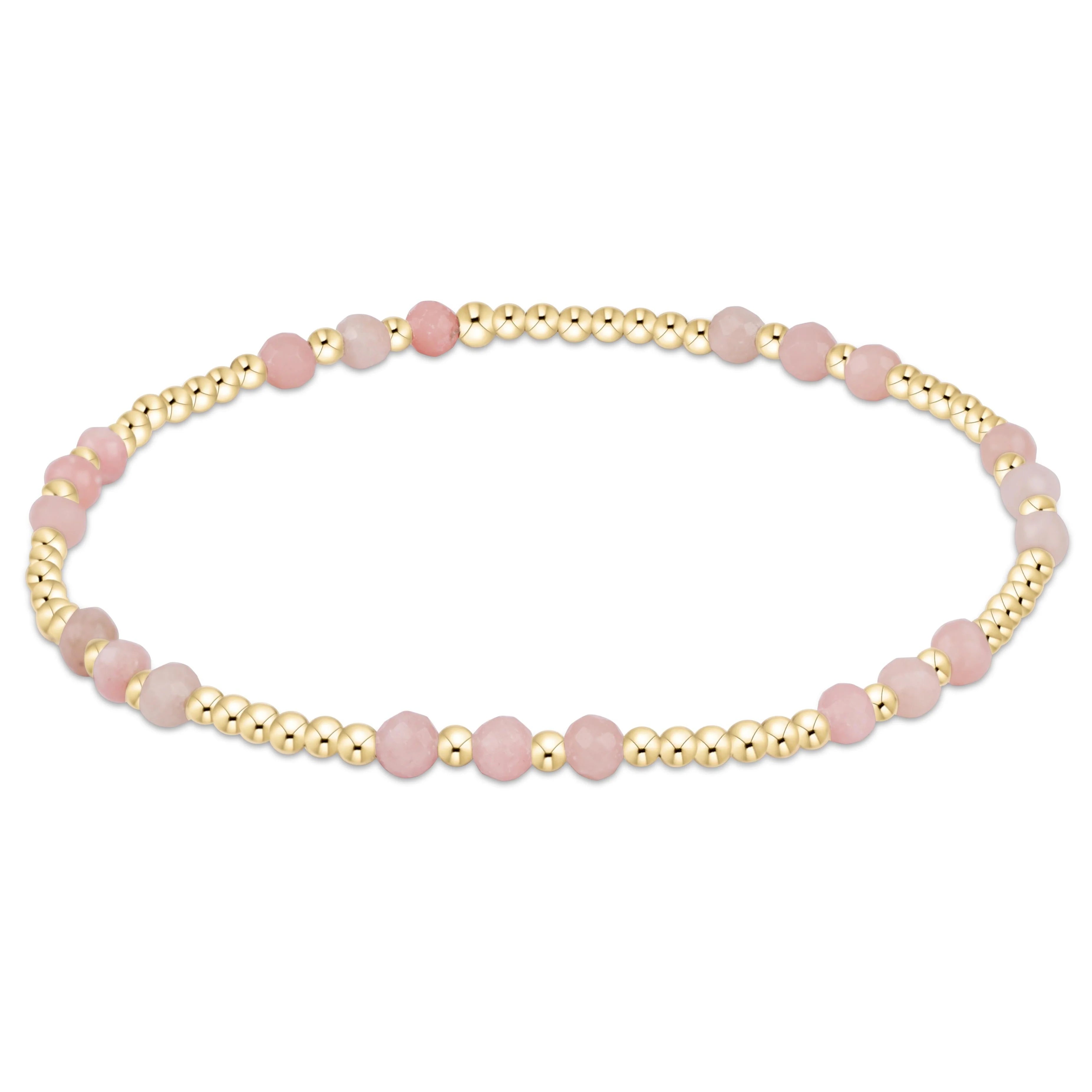 joy gemstone 3mm bracelet - pink opal