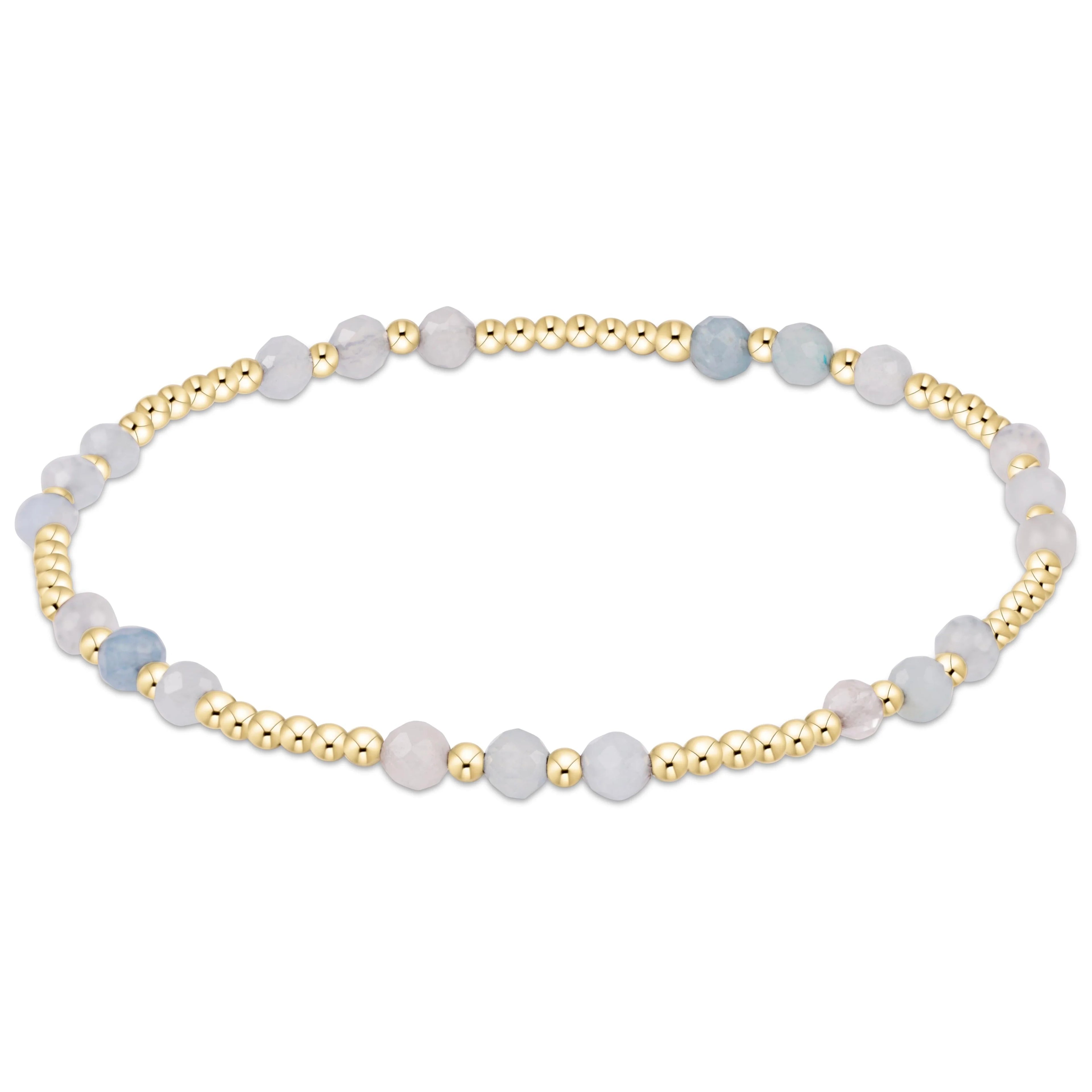 joy gemstone 3mm bracelet - aquamarine