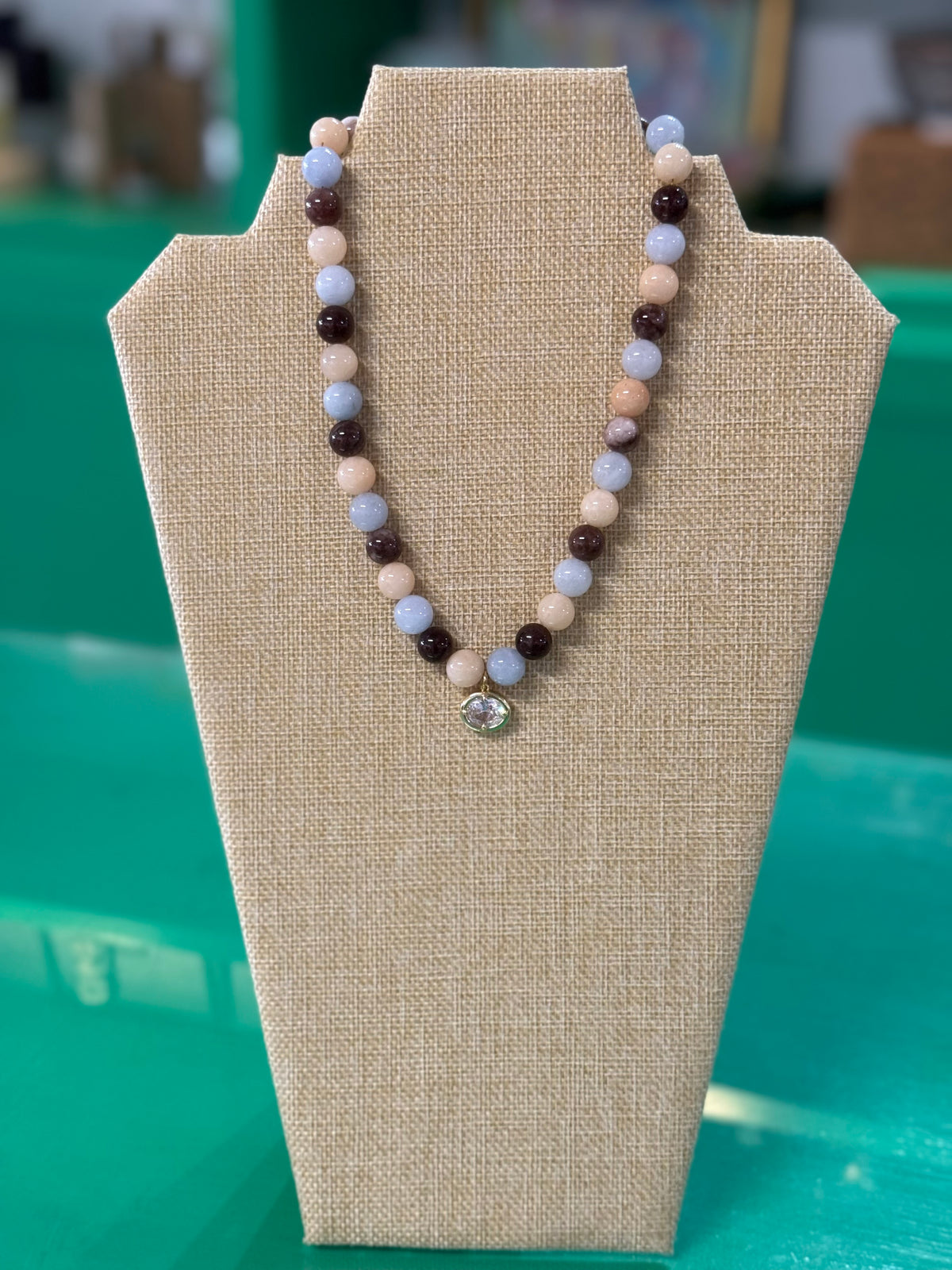 mini fall bauble bezel charm necklace