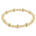 dignity sincerity pattern 6mm bead bracelet gold
