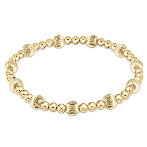 dignity sincerity pattern 6mm bead bracelet gold