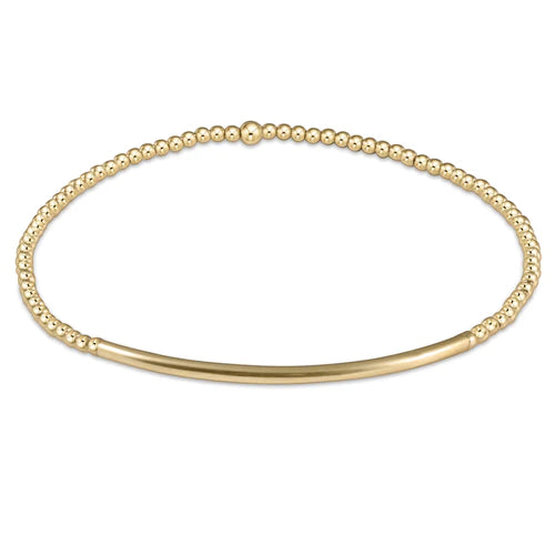 classic gold 2mm bead bracelet - bliss bar gold